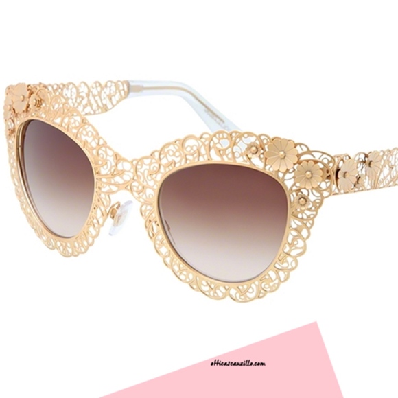 Gorgeous Gold Dolce Gabbana Cat Eye Sunglasses